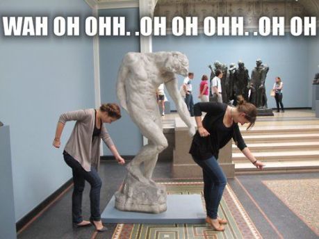 People Having way too much fun in the Museum